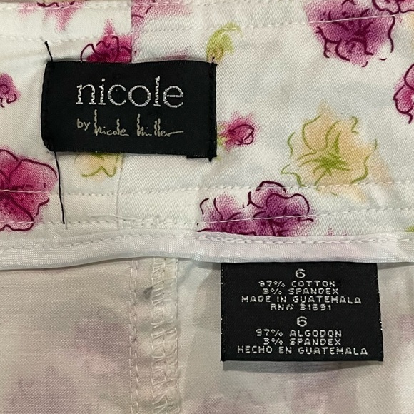 VINTAGE NICOLE MILLER 90S FLORAL COTTON NOTCH COLLAR ZIP JACKET SKIRT SUIT SET - Picture 13 of 15